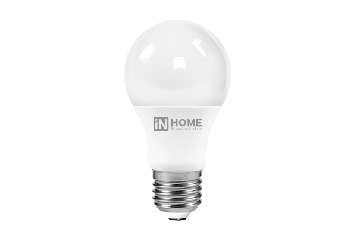 Лампа светодиодная E27 груша/A60, 10Вт, 4000K / белый, 900лм, IN HOME VC (4690612020211) - фото 1