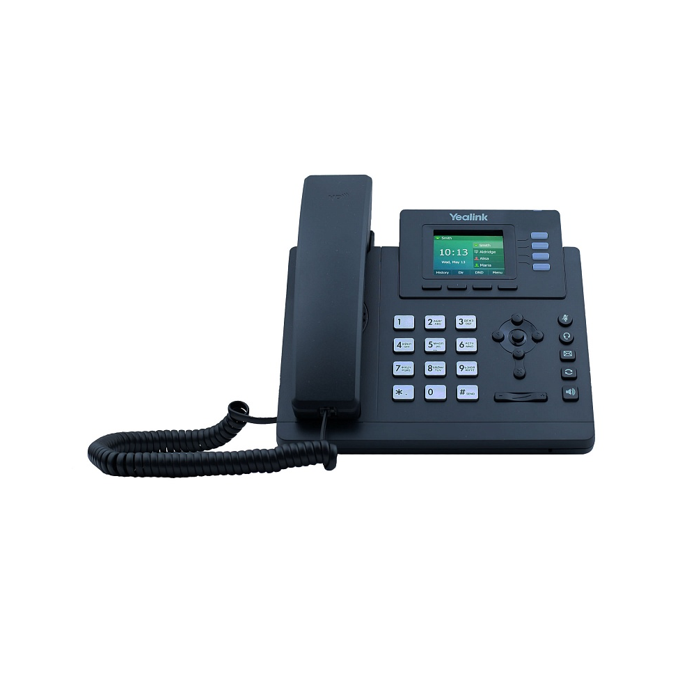 VoIP-телефон Yealink SIP-T33P, 4 линии, 4 SIP-аккаунта, цветной дисплей, PoE, черный/серебристый