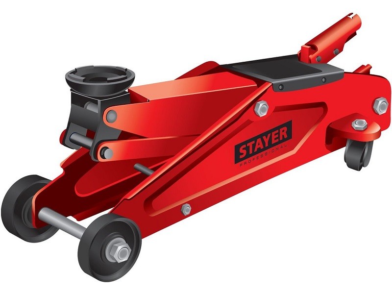 Домкрат STAYER RED FORCE 43153-2, подкатной гидравлический, 2т, 130мм-350мм (43153-2)