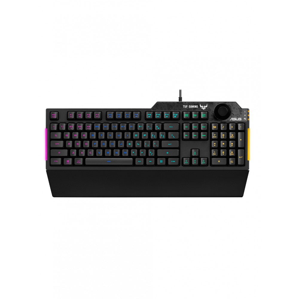 

Клавиатура проводная ASUS TUF Gaming K1, мембранная, TUF Gaming, подсветка, USB, черный (90MP01X0-BKRA00), TUF Gaming K1