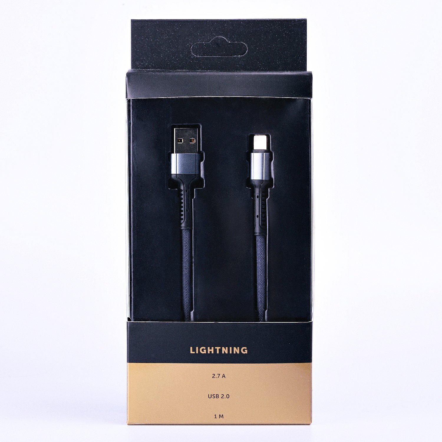 

Кабель USB 2.0(Am)-Lightning 8-pin(m), 2.7A, 1м, черный Kurato RORI L510 (110227), L510
