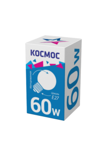 

Лампа накаливания E27 шар, 60Вт / теплый свет, КОСМОС ШР Е27 МТ 60 (LKsmSSpFr60E27v2), ШР Е27 МТ 60