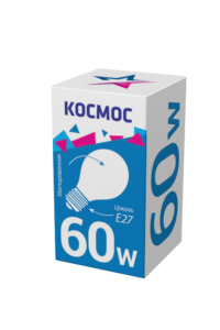 

Лампа накаливания E27 груша/A55, 60Вт / теплый свет, КОСМОС МТ 60 (LKsmSt55Fr60E27v2), МТ 60