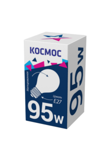 

Лампа накаливания E27 груша/A55, 95Вт / теплый свет, КОСМОС МТ 95 (LKsmSt55Fr95E27v2), МТ 95