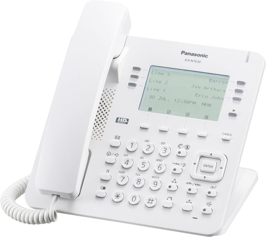 

VoIP-телефон Panasonic KX-NT630RU, монохромный дисплей, PoE, белый (KX-NT630RU), KX-NT630RU