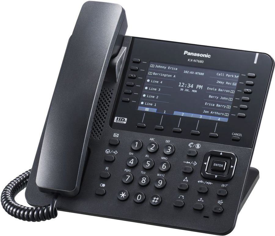 

VoIP-телефон Panasonic KX-NT680RU-B , цветной дисплей, PoE, черный, KX-NT680RU-B