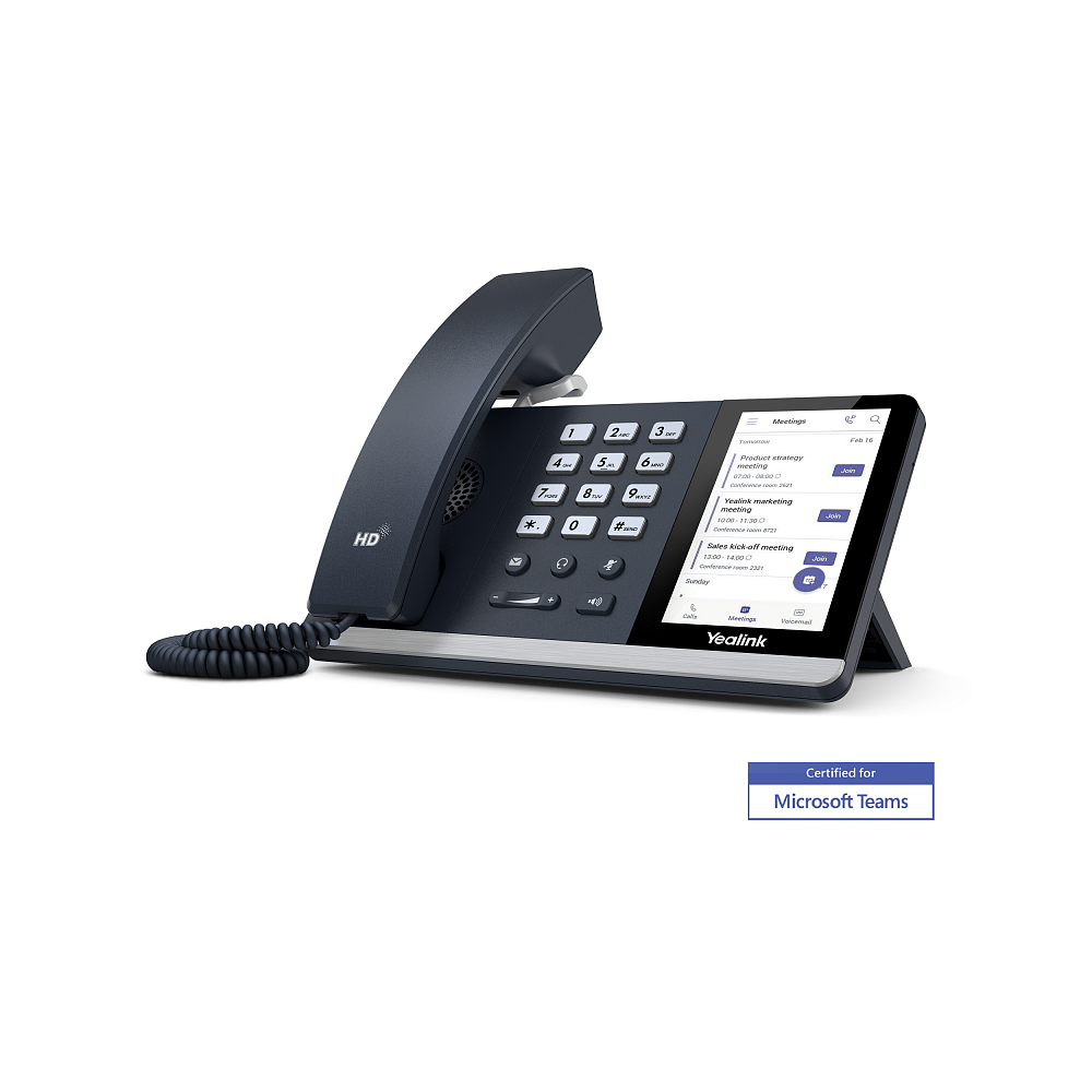 

VoIP-телефон Yealink SIP-T55A, цветной дисплей, PoE, черный, для Teams, без БП, SIP-T55A