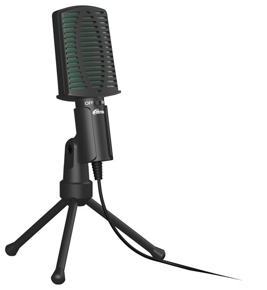 

Микрофон Ritmix RDM-126, конденсаторный, черный/зеленый, RDM-126