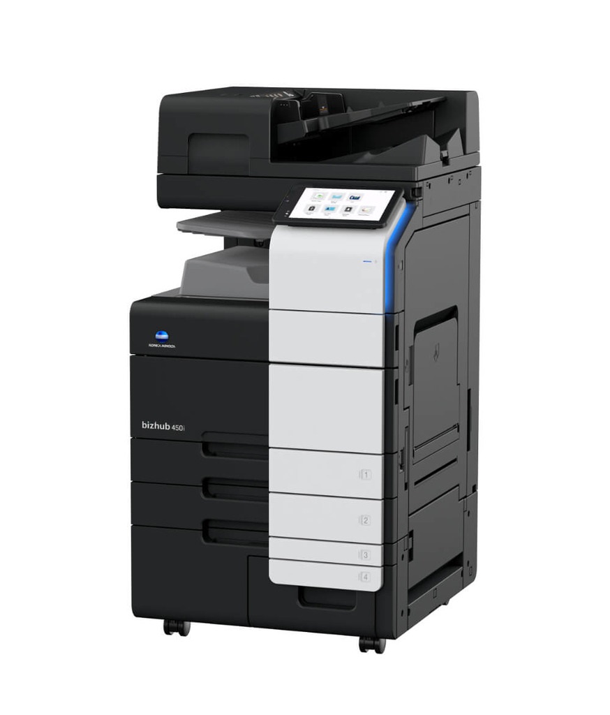 

МФУ лазерный Konica Minolta bizhub 450i, A3, ч/б, 45стр/мин (A4 ч/б), 22стр/мин (A3 ч/б), 1200x1200dpi, дуплекс, ДАПД-300 листов, сетевой, Wi-Fi, USB, требуется запуск через АСЦ (AC76021), 450i