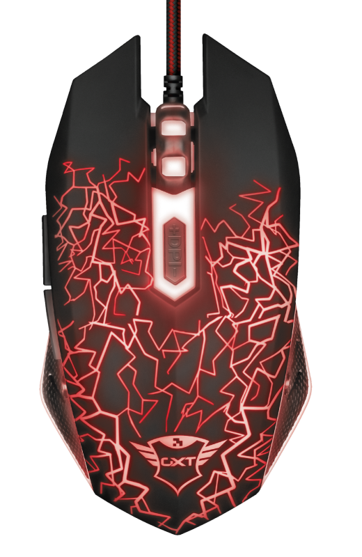 

Мышь проводная Trust GXT 105 IZZA, 2400dpi, оптическая светодиодная, USB, черный (21683), GXT 105 IZZA