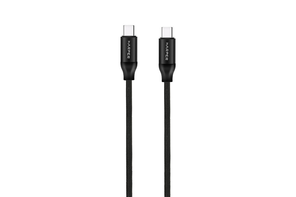 

Кабель USB 3.0 Type-C(m)-USB 3.0 Type-C(m), 3A быстрая зарядка, 1м, черный HARPER BRCH-770, BRCH-770