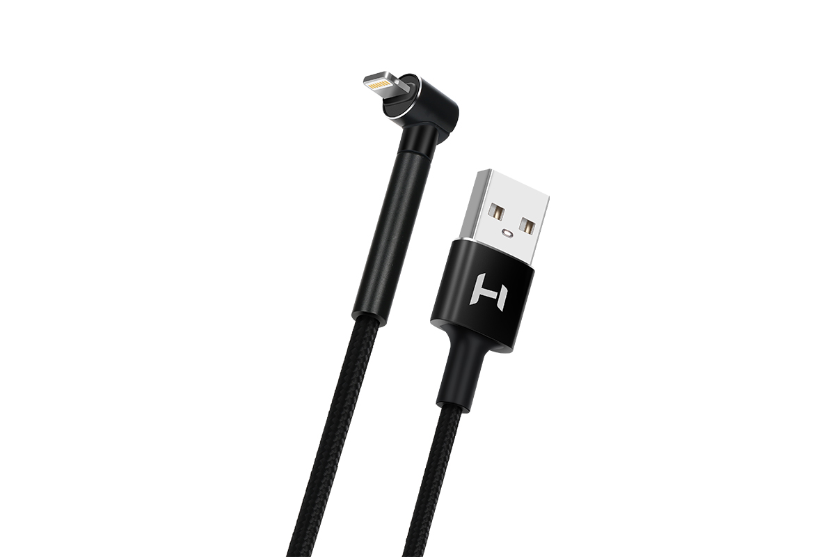 

Кабель USB-Lightning 8-pin, угловой, 2A быстрая зарядка, 1м, черный HARPER STCH-590, STCH-590