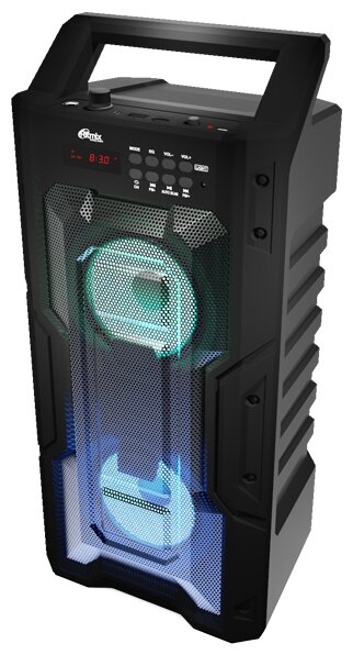 

Портативная акустика Ritmix SP-830B, 20 Вт, FM, USB, Bluetooth, подсветка, черный (SP-830B), SP-830B