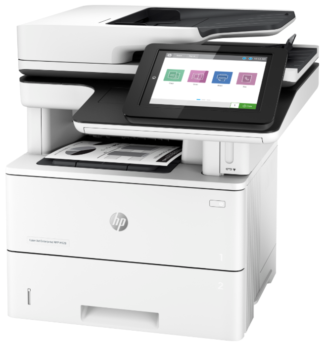 

МФУ лазерный HP LaserJet Enterprise M528f, A4, ч/б, 43стр/мин (A4 ч/б), 1200x1200dpi, дуплекс, ДАПД-100 листов, сетевой, USB (1PV65A), M528f