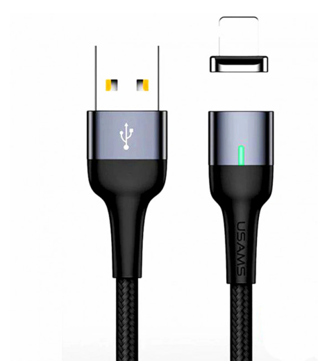 

Кабель USB-Lightning 8-pin, 3A быстрая зарядка, 1м, серый USAMS US-SJ326 (SJ326USB03), US-SJ326