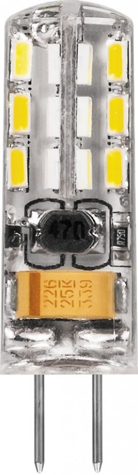 Лампа светодиодная, G4, JC, 12 В, 2 Вт, 6400K, FERON LB-420
