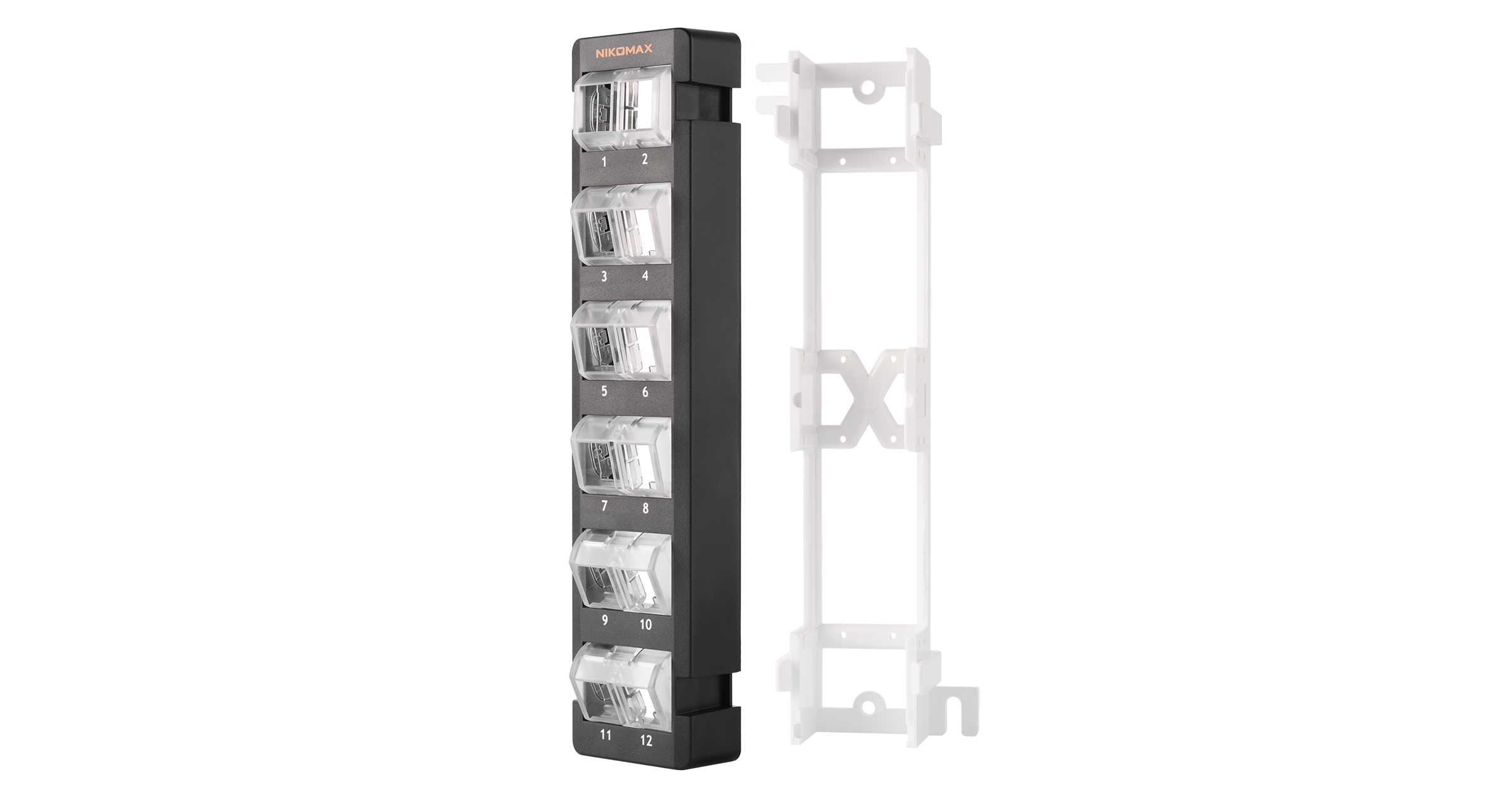 Патч-панель настенная, порты: 12, NMC-WP12-BLANK-BK, NIKOMAX (NMC-WP12-BLANK-BK) - фото 1