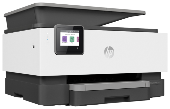 МФУ струйный HP Officejet Pro 9013, A4, цветной, 4стр/мин (A4 ч/б), 1.7стр/мин (A4 цв.), 1200x600dpi, дуплекс, ДАПД-35 листов, USB (1KR49B) - фото 1