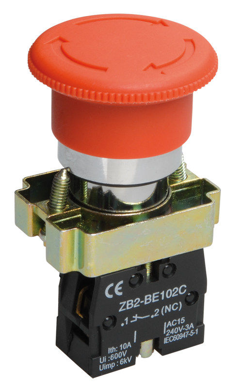 

Кнопка грибовидная 22 мм 1NC, красный, IEK LAY5-BS542 (BBG90-BS-K04), LAY5-BS542
