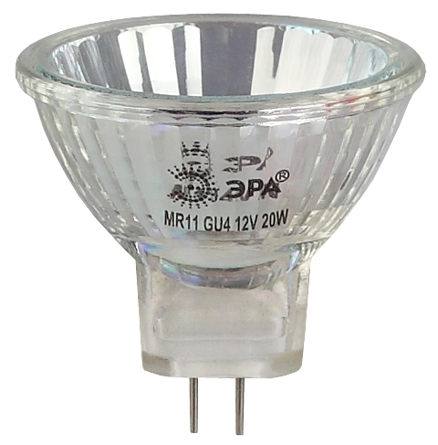 

Лампа галогенная GU4, 12В, 20Вт, 280лм, 3000K/теплый, 100 Ra, ЭРА GU4-MR11-20W-12V-30CL (Б0049310), GU4-MR11-20W-12V-30CL