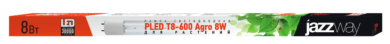 Лампа линейная G13, T8, ⌀2.6 смx60 см, 8 Вт, Jazzway