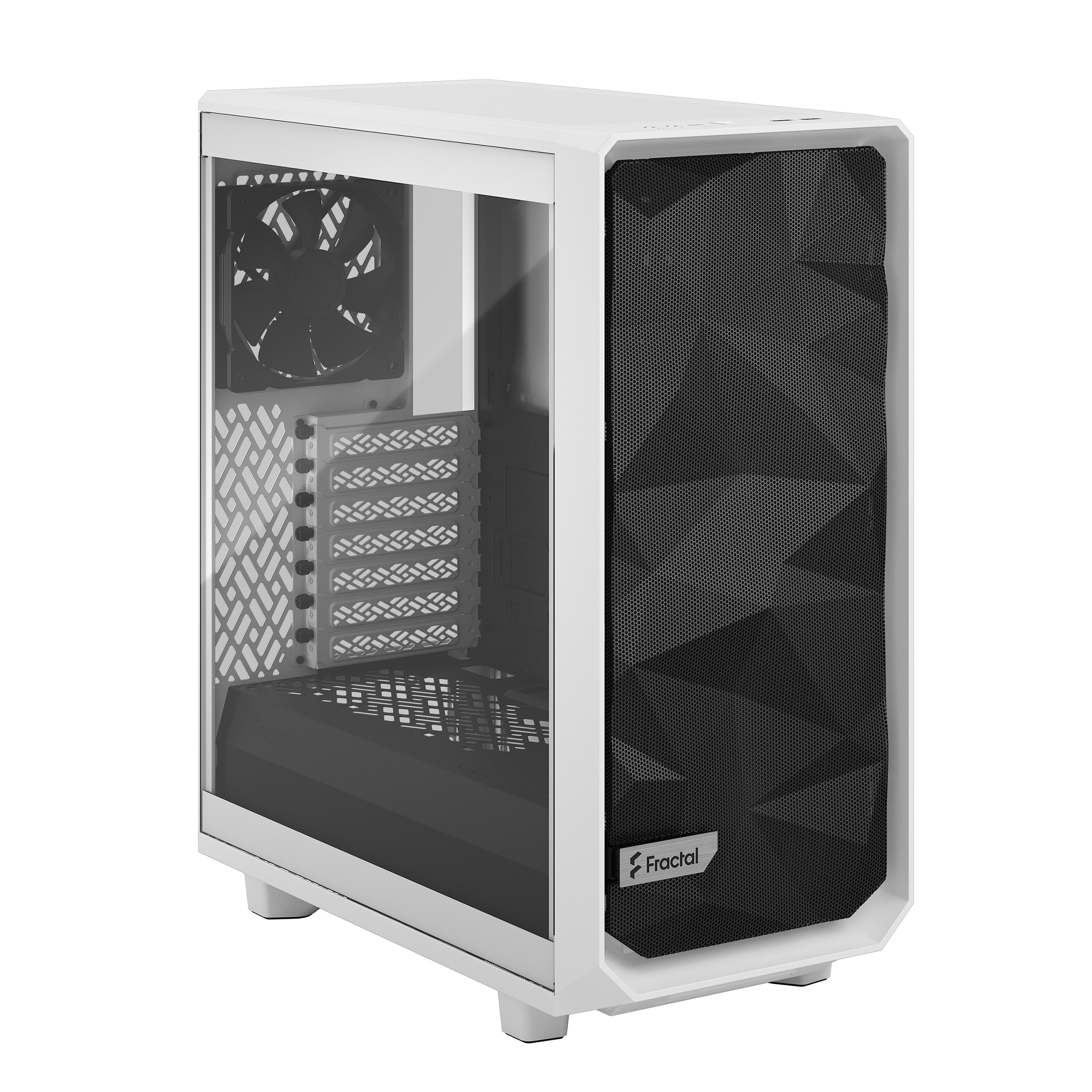 Корпус Fractal Design Meshify 2 Compact Clear Tempered Glass , ATX, Midi-Tower, 2xUSB 3.0, USB Type-C, белый, Без БП (FD-C-MES2C-05)