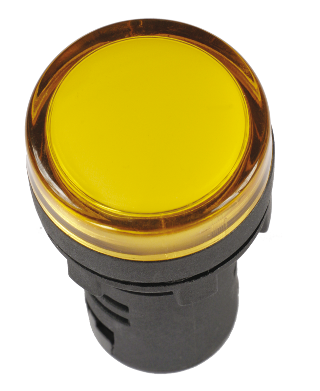 Лампа индикаторная LED желтый 16 мм 230 В AC, IEK AD16DS (BLS10-ADDS-230-K05-16)