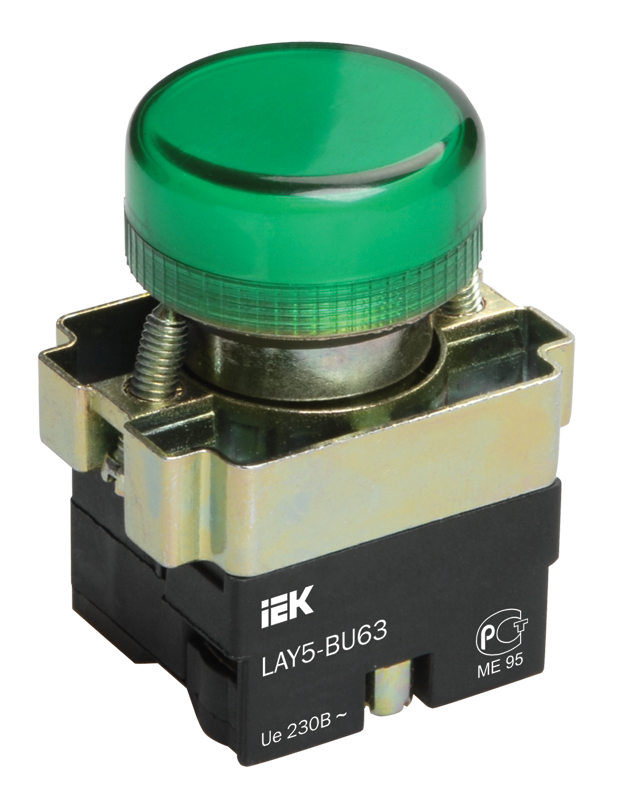 

Лампа индикаторная LED зеленый 22 мм 230 В AC, IEK LAY5-BU63 (BLS50-BU-K06), LAY5-BU63