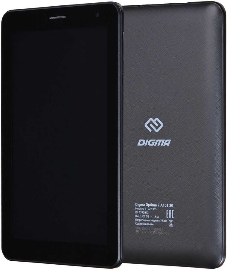 

Планшет Digma Optima 7 A101 7" 1024x600 TN, Spreadtrum SC7731E, 1Gb RAM, 8Gb, WiFi, BT, 2 А·ч, Android 10.0, черный (TT7223PG), A101