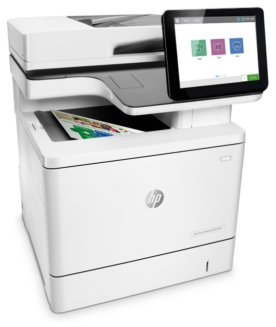 МФУ лазерный HP LaserJet Enterprise Flow M578c, A4, цветной, 38стр/мин (A4 ч/б), 38стр/мин (A4 цв.), 1200x1200 dpi, дуплекс, ДАПД-100 листов, сетевой, USB (7ZU87A) - фото 1