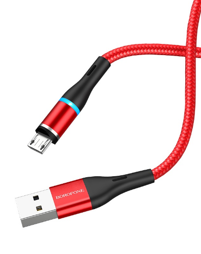 

Кабель USB 2.0(Am)-Micro USB 2.0(Bm), 2.4A быстрая зарядка, 1.2м, красный Borofone, 0