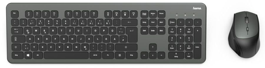 Клавиатура + мышь Hama KMW-700, беспроводной, USB, черный/серый (R1182677)