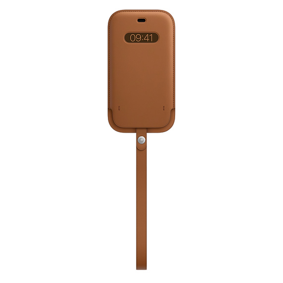 Чехол-кобура Apple MagSafe Кожаный чехол-конверт для смартфона Apple 12/12 Pro, натуральная кожа, золотисто-коричневый