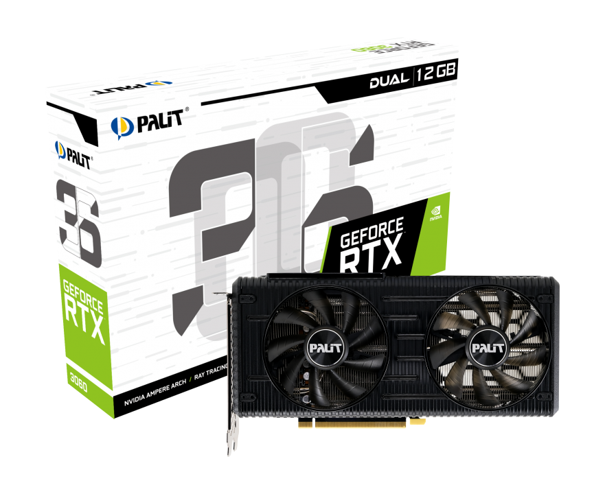 Видеокарта Palit NVIDIA GeForce RTX 3060 Dual, 12Gb GDDR6