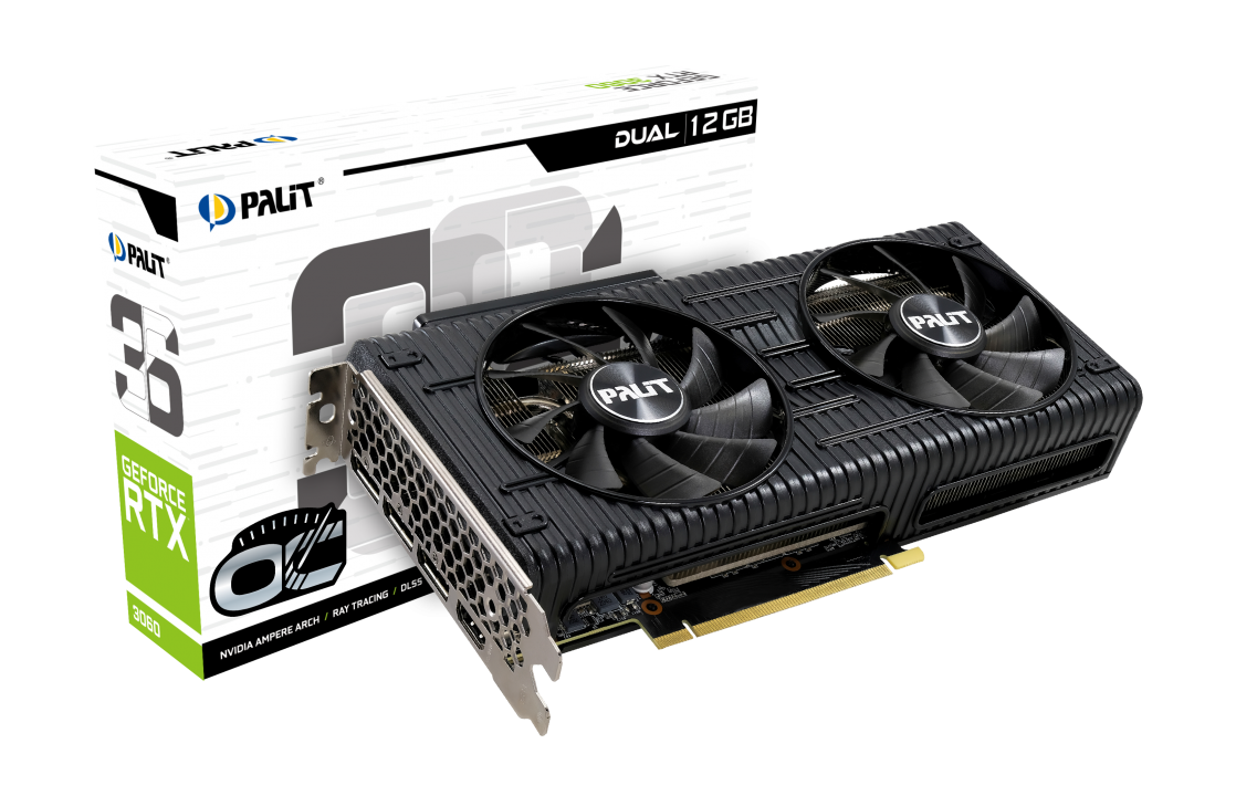 Видеокарта Palit NVIDIA GeForce RTX 3060 Dual OC, 12Gb GDDR6