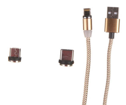 

Кабель USB-Micro USB+USB Type-C+Lightning 8-pin, 1A, 1м, золотистый Red Line