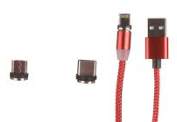 

Кабель USB-Micro USB+USB Type-C+Lightning 8-pin, 1A, 1м, красный Red Line