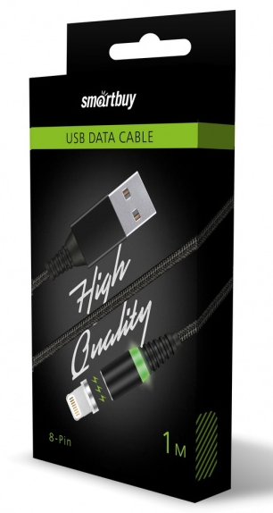 

Кабель USB-Lightning 8-pin, 2A, 1м, черный Smartbuy