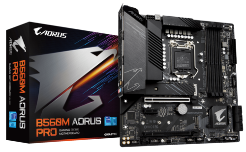 

Материнская плата GIGABYTE B560M AORUS PRO, Socket1200, Intel B560, 4xDDR4, 2PCI-Ex16, 6SATA3, 7.1-ch, 2.5GLAN, 5USB 3.2, 2USB Type-C, HDMI, DisplayPort, mATX, Retail, B560M AORUS PRO