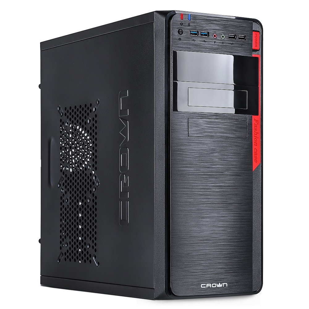 Корпус CROWN CMC-C503, ATX, Midi-Tower, 2xUSB 3.0, черный, 450Вт (CM000003410)