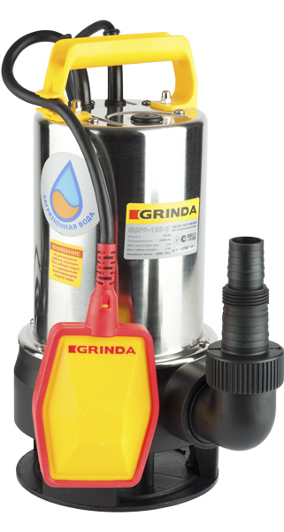 

Электрический водяной насос GRINDA GSPP-165-6, 550Вт, погружной, дренажный, производительность 10 м³/час, глубина погружения 6м, 6.2кг (GSPP-165-6), GSPP-165-6