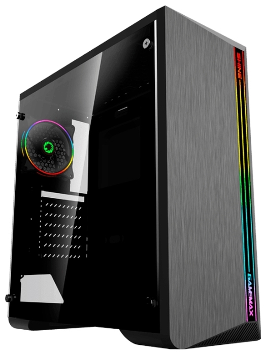 

Корпус GameMax G517, ATX, Midi-Tower, USB 3.0, RGB подсветка, черный, без БП (SHINE MFG.G517), G517