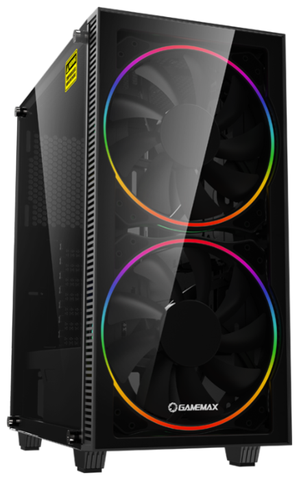 Корпус GameMax A363-TB, ATX, Midi-Tower, USB 3.0, RGB подсветка, черный, без БП