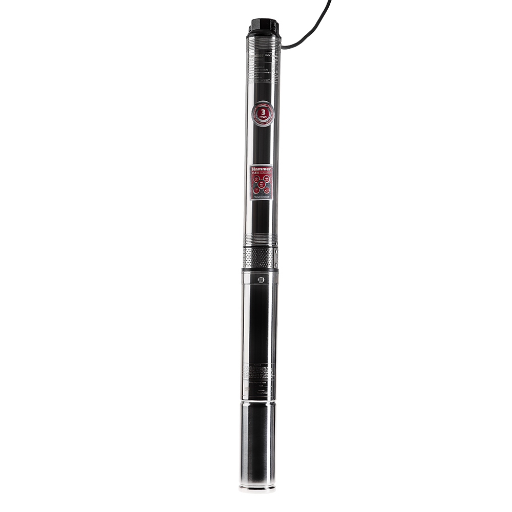 

Электрический водяной насос Hammer NAP600/39S, 600Вт, погружной, скважинный, производительность 3.2 м³/час, глубина погружения 45м, 10кг (NAP600/39S), NAP600/39S