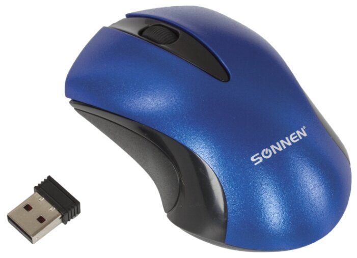 

Мышь беспроводная SONNEN M-661Bl, 1000dpi, оптическая светодиодная, USB, синий (512648), M-661Bl