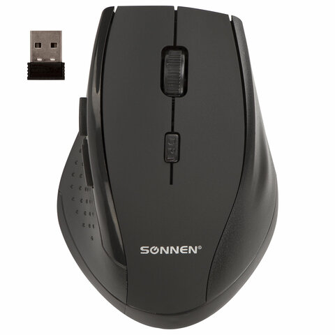 

Мышь беспроводная SONNEN WM-2241, 1600dpi, оптическая светодиодная, Wireless, USB, черный (513053), WM-2241