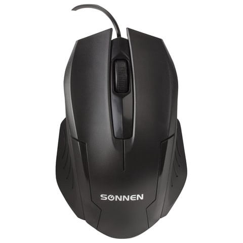 

Мышь проводная SONNEN М-713, 1000dpi, оптическая светодиодная, USB, черный (512637), М-713
