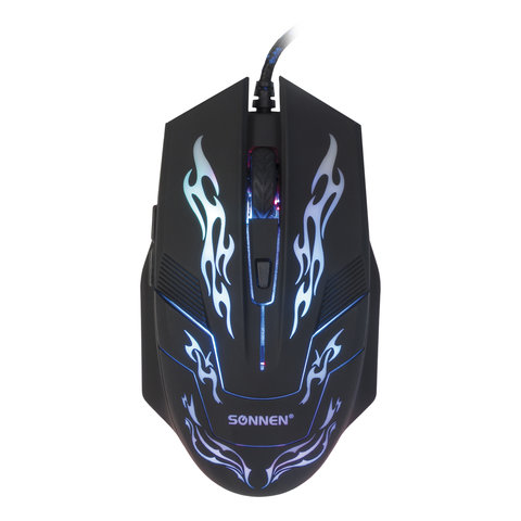 

Мышь проводная SONNEN GM-77, 2400dpi, оптическая светодиодная, USB, черный (512638), GM-77