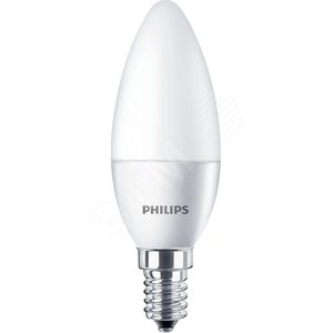 

Лампа светодиодная E14 свеча/B35, 6.5Вт, 4000K / белый, 620лм, Philips (929001886607 / 8718696816875)