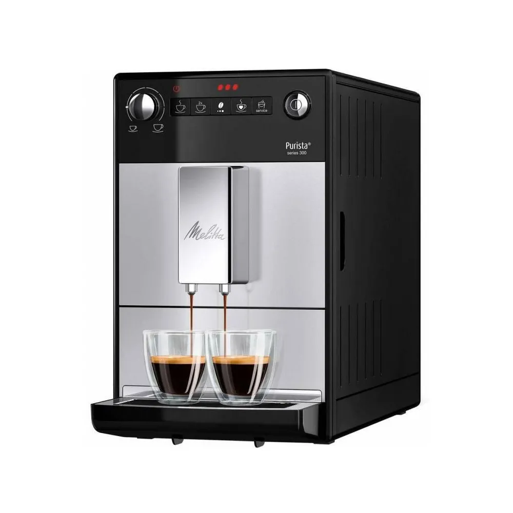 

Кофемашина автоматическая Melitta Caffeo Purista F 230-101 , зерновой, 1.2л, без капучинатора, дисплей, серебристый/черный, 1450Вт, F 230-101